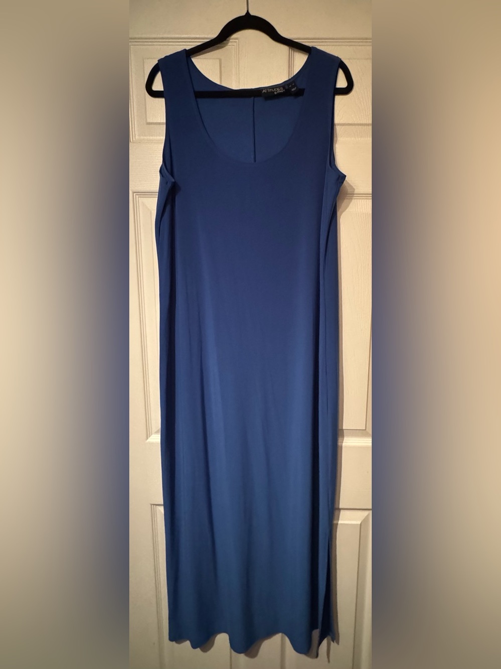Attitudes by Renee Sz XL Royal Cobalt Blue Sleeveless Maxi w/ side slits